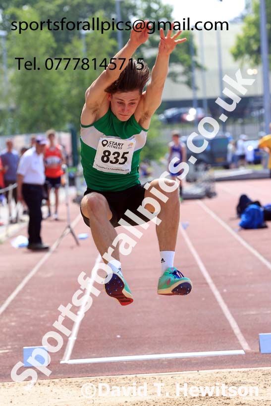Mens Under-17s Long Jump, 2024 North Eastern Track and Field Champs., Middlesbrough.  Photo: David T. Hewitson/Sports for All Pics